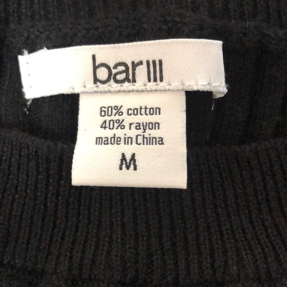 Bar III Aruba Black Striped Pullover Sweater - Picture 4 of 7